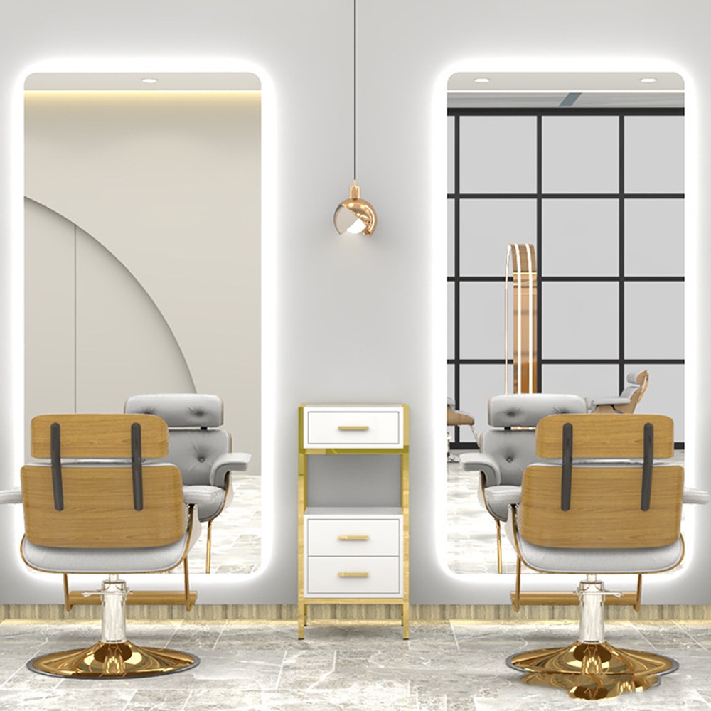 Tanpa Bingkai Dinding Led Salon Cermin Cahaya Cermin Pintar Penyah Fogger Segi Empat