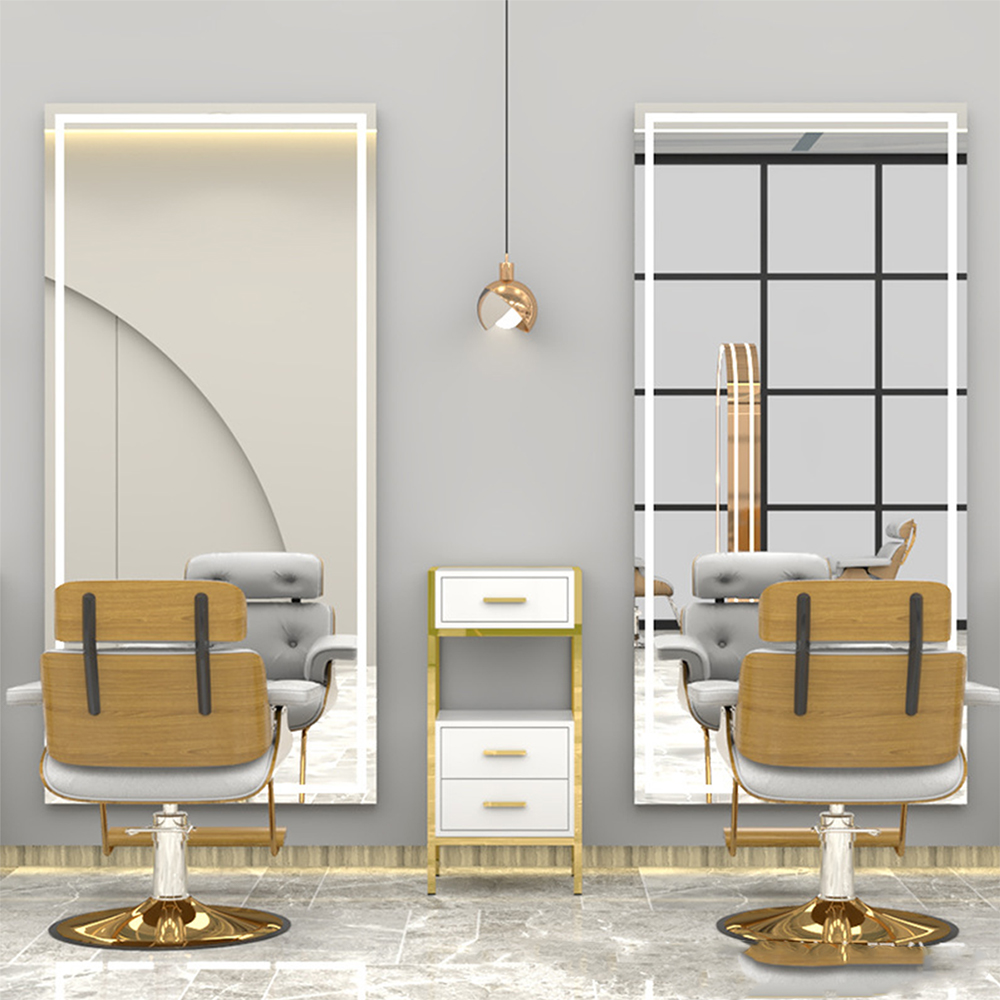 Tanpa Bingkai Dinding Led Salon Cermin Cahaya Cermin Pintar Penyah Fogger Segi Empat
