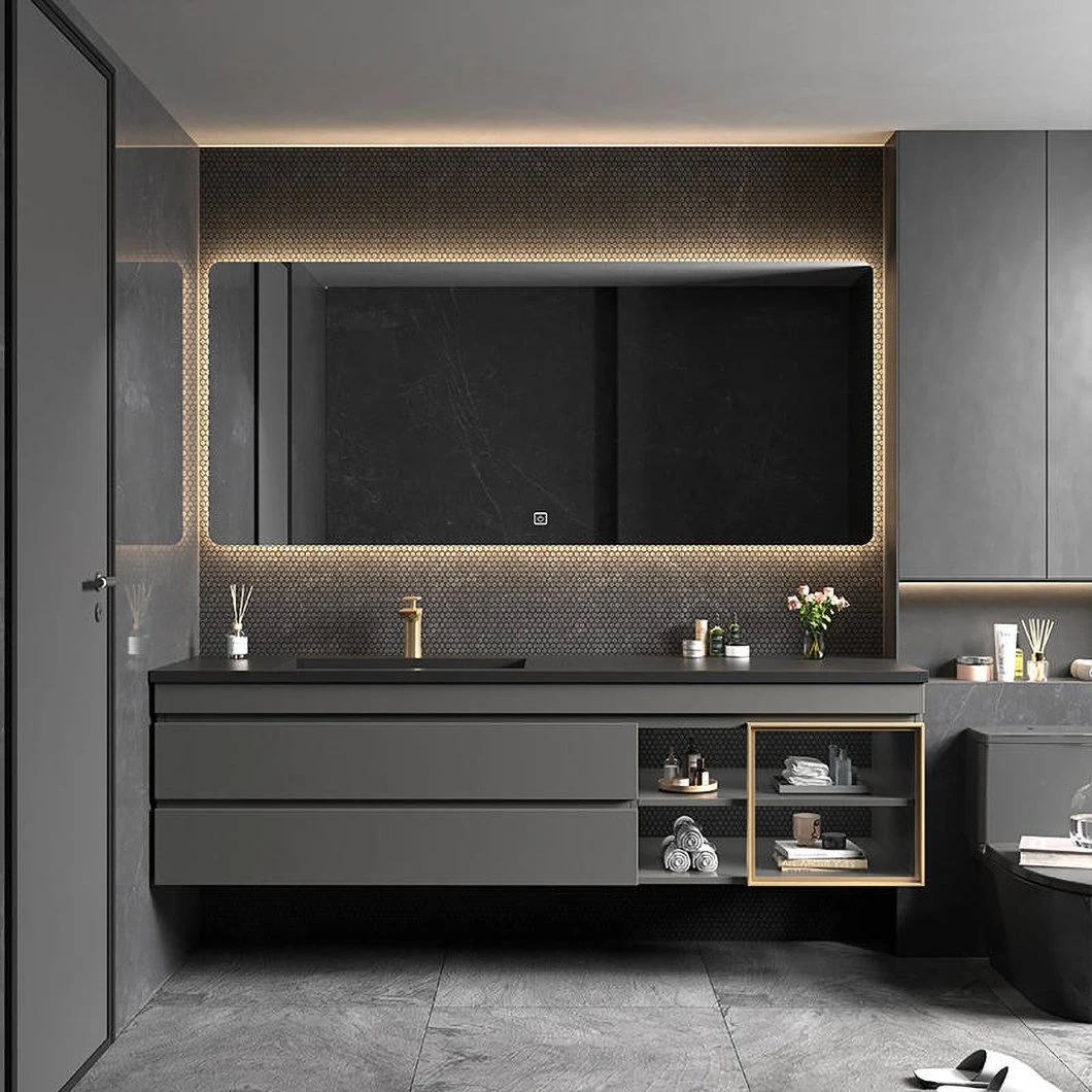 Kilang Menjual Kabinet Bilik Mandi Gantung Set Vanity Bilik Mandi Terapung Kabinet Bilik Mandi Kayu Kesombongan Kalis Air
