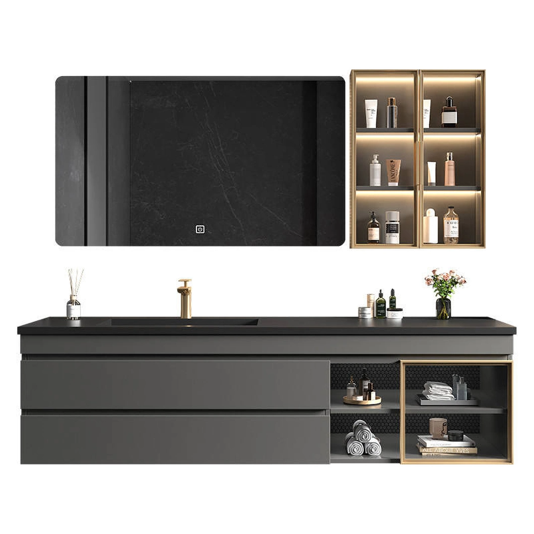 Kilang Menjual Kabinet Bilik Mandi Gantung Set Vanity Bilik Mandi Terapung Kabinet Bilik Mandi Kayu Kesombongan Kalis Air