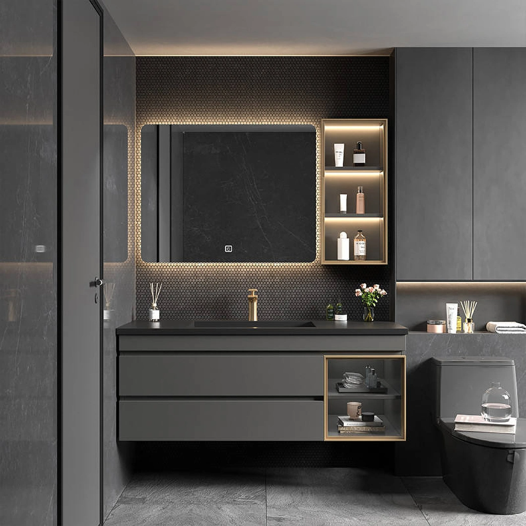 Kilang Menjual Kabinet Bilik Mandi Gantung Set Vanity Bilik Mandi Terapung Kabinet Bilik Mandi Kayu Kesombongan Kalis Air