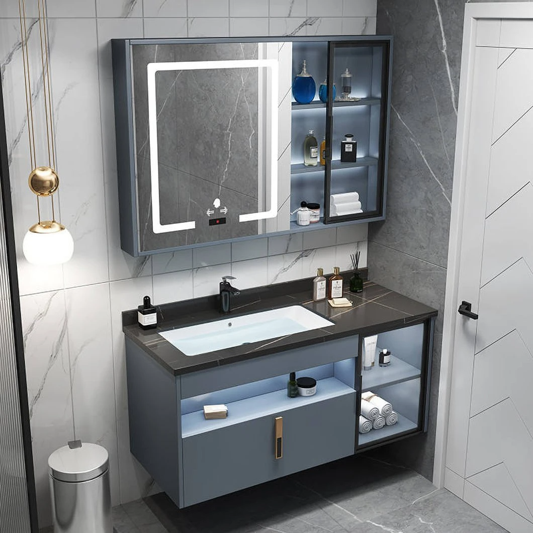 Kabinet Bilik Mandi Melekap Dinding Moden Berkualiti Tinggi Kabinet Bilik Mandi Aluminium Papan Lapis dengan Cermin