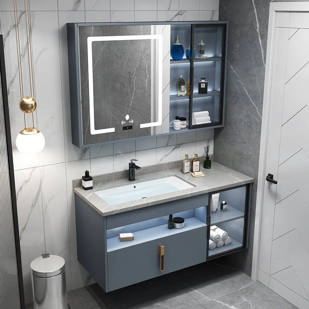 Kabinet Bilik Mandi Melekap Dinding Moden Berkualiti Tinggi Kabinet Bilik Mandi Aluminium Papan Lapis dengan Cermin