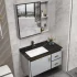 Kabinet Penyimpanan Kalis Air Sudut Moden Bilik Mandi Vanity Kayu Pejal Kabinet Bilik Mandi Kecil Mini