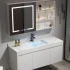 Kabinet Basuh dan Solek Kayu Pepejal Moden Sudut Bilik Mandi Hitam Kabinet Bilik Mandi Mewah dengan Kabinet Cermin