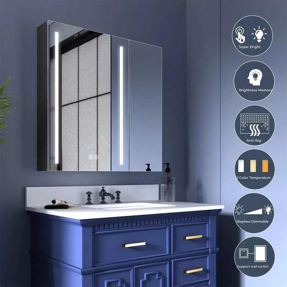 Ruang Tamu Perabot Bilik Mandi Keluli Tahan Karat Bilik Mandi Vanities Kabinet Ubat Kabinet Cermin