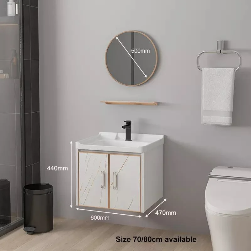 Cermin Moden Kalis Air Kabinet Pemasangan Aluminium Kabinet Kecil Set Solek Bilik Mandi dengan Sinki