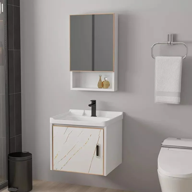 Cermin Moden Kalis Air Kabinet Pemasangan Aluminium Kabinet Kecil Set Solek Bilik Mandi dengan Sinki