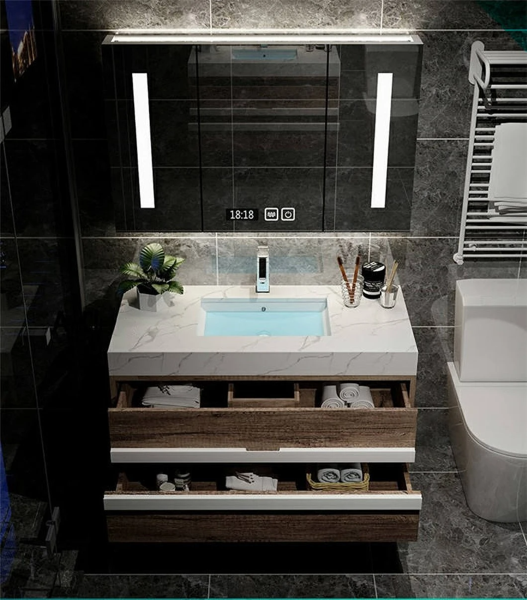 Borong White Smart Kitchen Glass LED Bercahaya Bilik Mandi Bercahaya Belakang Kabinet Cermin Skrin Sentuh Kalis Letupan