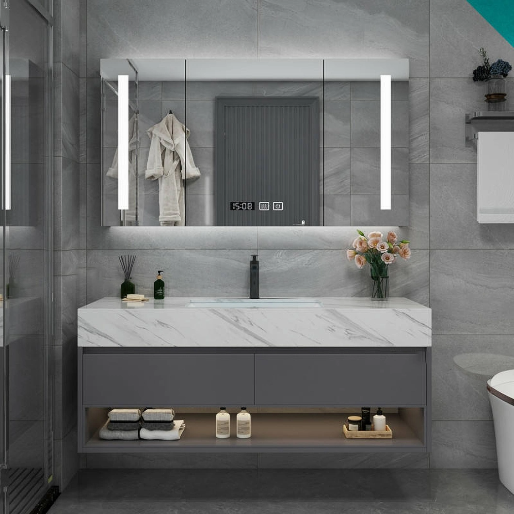 Borong White Smart Kitchen Glass LED Bercahaya Bilik Mandi Bercahaya Belakang Kabinet Cermin Skrin Sentuh Kalis Letupan