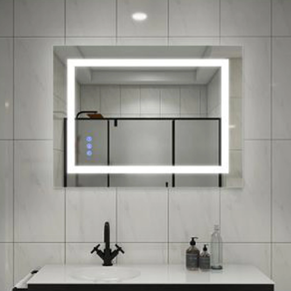 Bilik Mandi Cermin LED Pintar Bercahaya Perabot Solek Hiasan Dinding Cermin Kaca Cermin Solek Bluetooth Hiasan Rumah