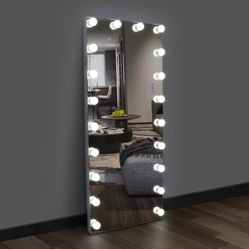 Salun Pembesar Suara Bluetooth Hollywood Full Body Length LED Lights Vanity Mirror