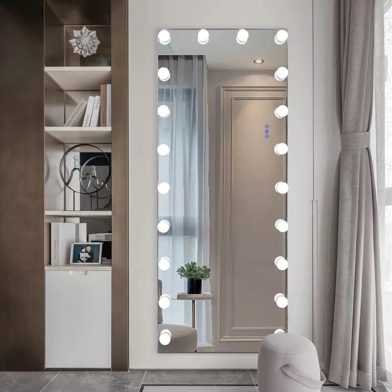 Salun Pembesar Suara Bluetooth Hollywood Full Body Length LED Lights Vanity Mirror