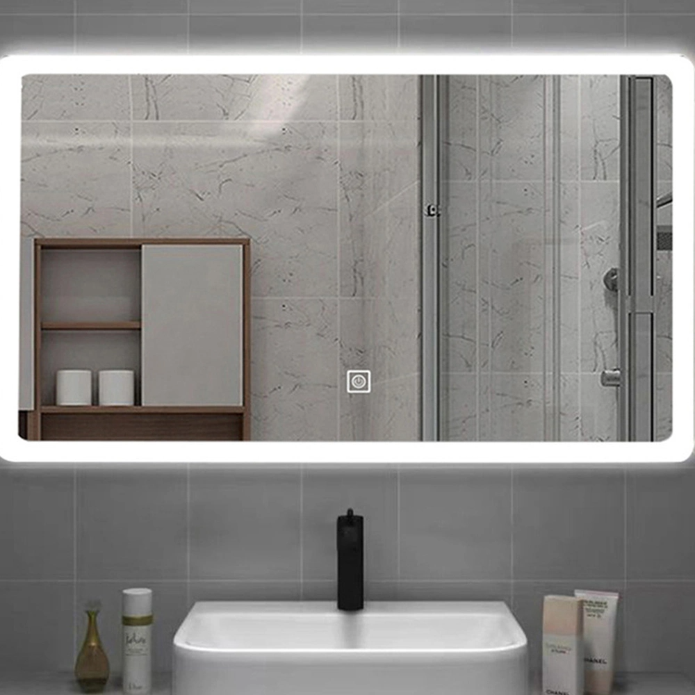 Sensor Sentuh Borong Kilang Hiasan Dinding Rumah Perabot Salun Dipasang di Dinding Mekap LED Cermin Bilik Mandi LED Rumah Pintar dengan Defogger dan Pembesar Suara Bluetooth