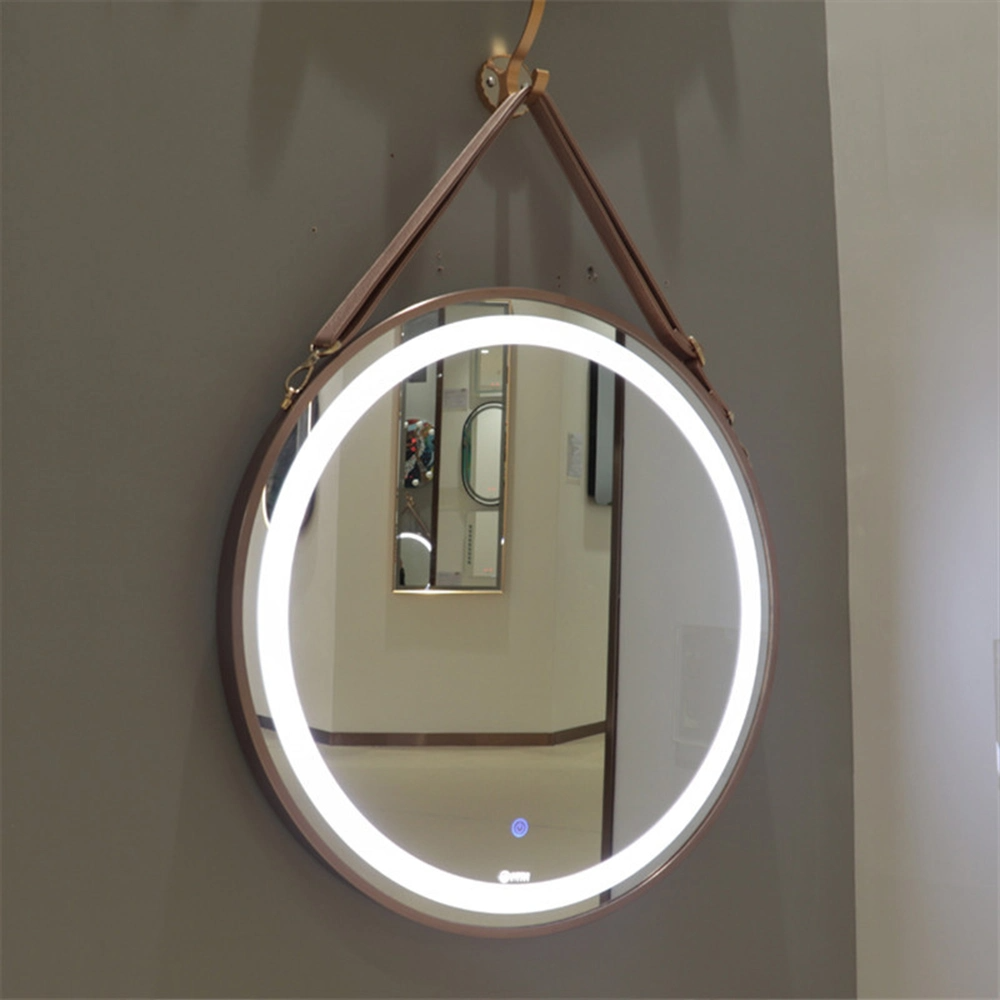 Guys Hot Sale Cermin Bilik Mandi 60sm 80sm Hiasan Hotel Dinding Bulat Moden Anti-Kabus Cermin Bilik Mandi dengan LED