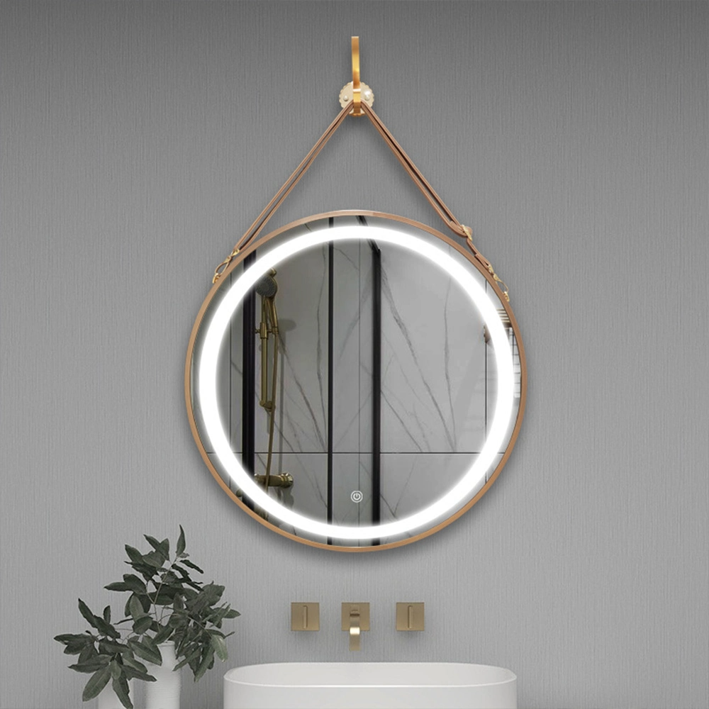 Hiasan Rumah Moden Bulat Lampu Belakang LED Cermin Solek Bilik Mandi dengan Cahaya