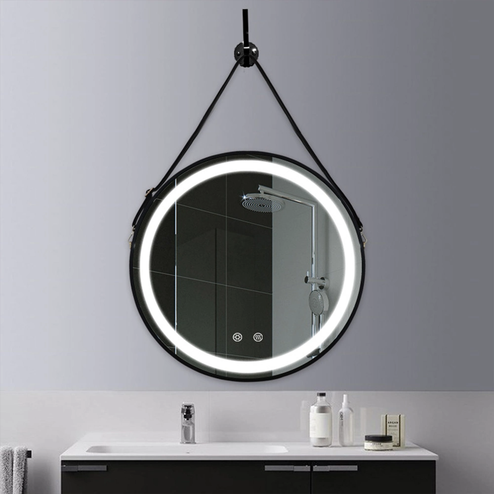 Hiasan Rumah Moden Bulat Lampu Belakang LED Cermin Solek Bilik Mandi dengan Cahaya