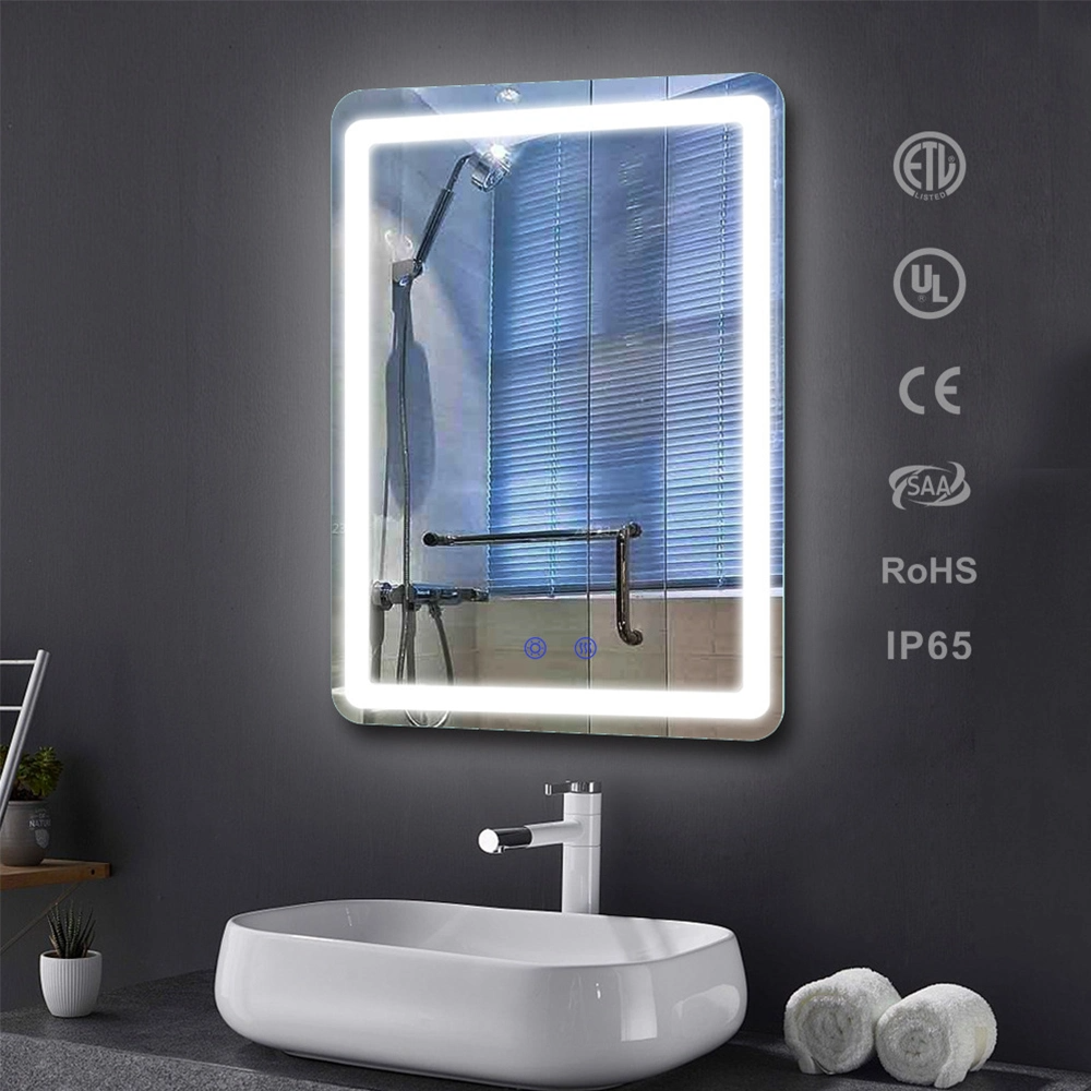 Bilik Mandi Borong Smart Backlit LED Bercahaya Vanity Furniture Hiasan Dinding Cermin Kaca