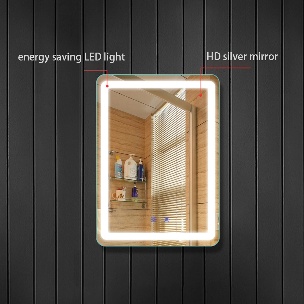 Bilik Mandi Borong Smart Backlit LED Bercahaya Vanity Furniture Hiasan Dinding Cermin Kaca
