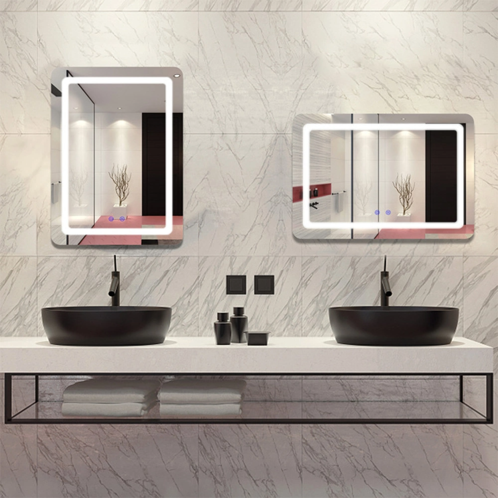 Bilik Mandi Borong Smart Backlit LED Bercahaya Vanity Furniture Hiasan Dinding Cermin Kaca