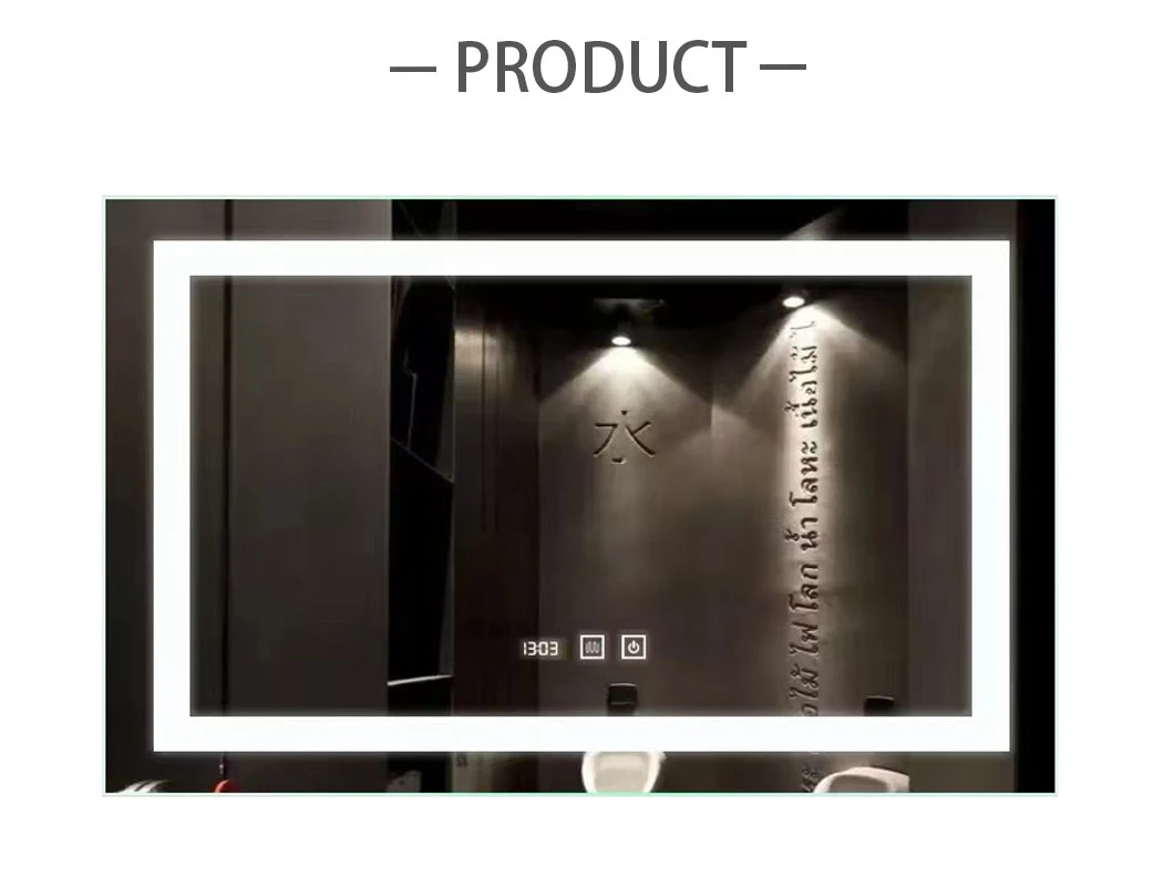 Hiasan Hiasan Rumah Dinding Kilang Perabot Salun Solekan Kosmetik Pintar Bercahaya Bercahaya Backlit Vanity Cermin Bilik Mandi LED dengan Penyah Fogger Lampu