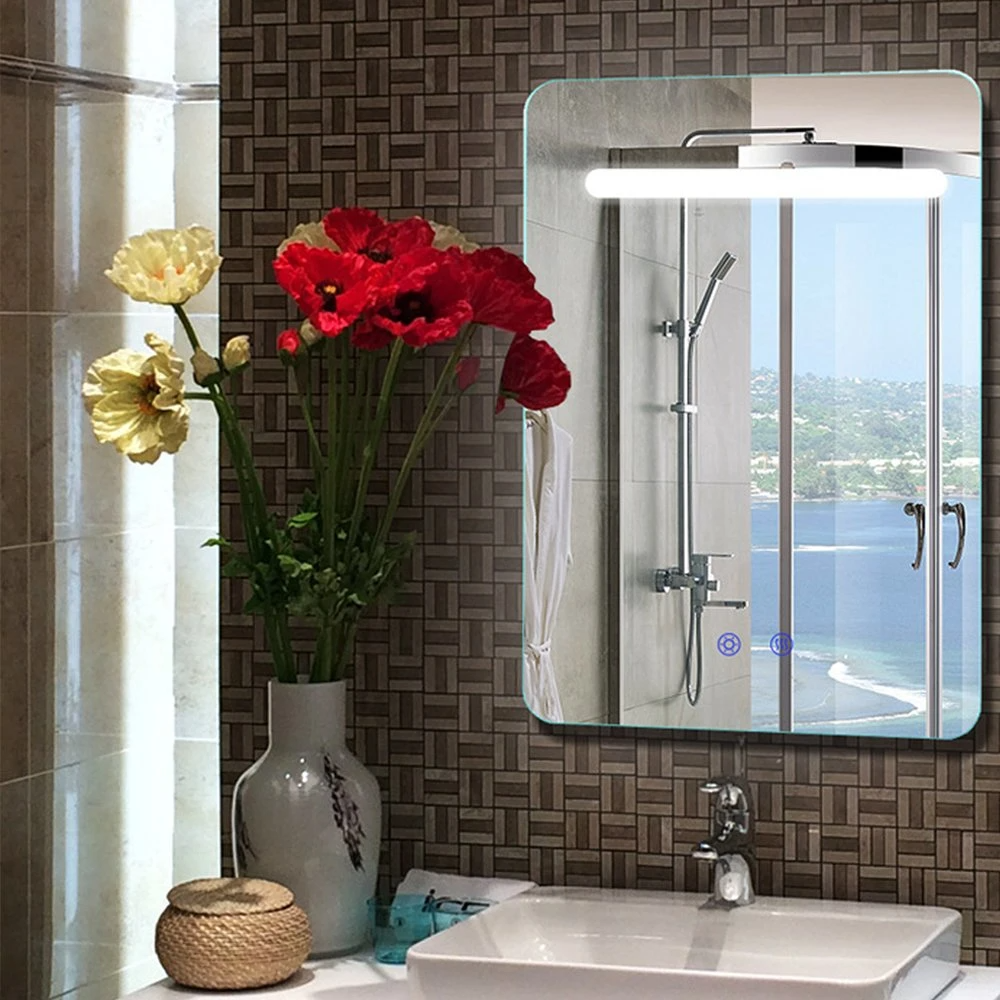 Hiasan Hiasan Rumah Dinding Kilang Perabot Salun Solekan Kosmetik Pintar Bercahaya Bercahaya Backlit Vanity Cermin Bilik Mandi LED dengan Penyah Fogger Lampu