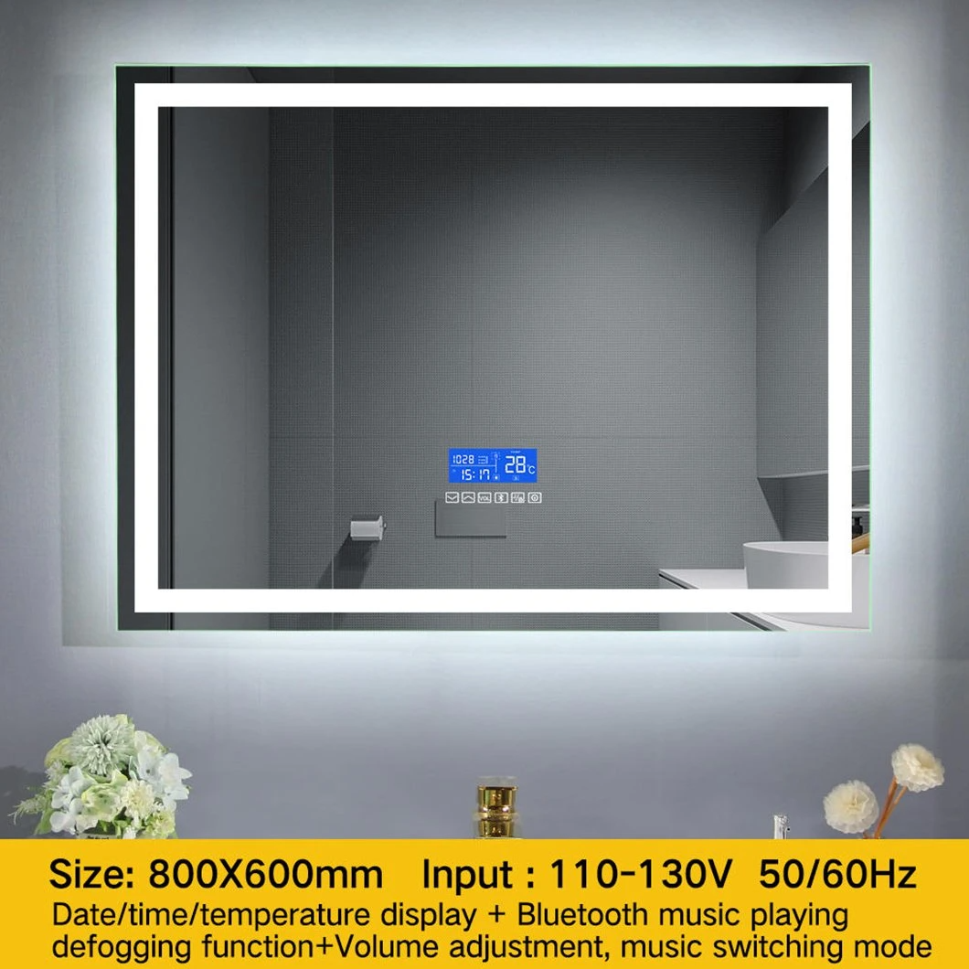 Amerika Syarikat Jualan Panas Perabot Hotel LED Bercahaya Vanity Mirror Bilik Mandi Anti Kabut LED Cermin Mandi
