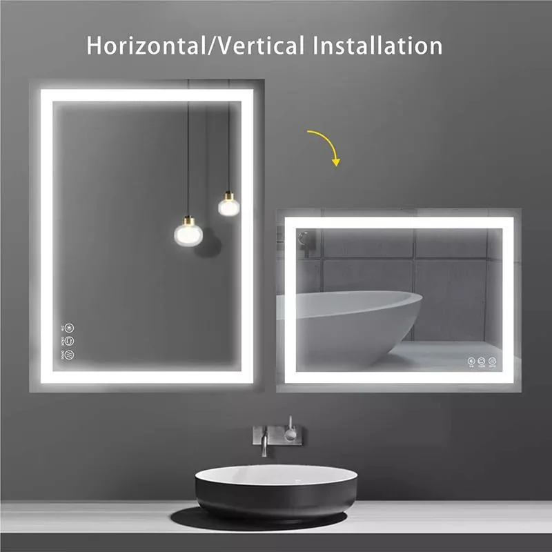 Lampu LED Pintar Diterangi Rumah Disesuaikan Hiasan Cermin Bilik Mandi Cermin Mandi dengan Lampu LED