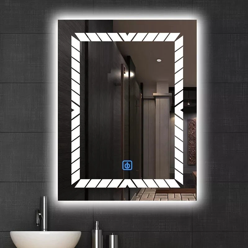 Cermin Bilik Mandi LED Hiasan Vanity Rendah MOQ Pintar Anti Kabut Skrin Sentuh Lampu Belakang Cermin Mandi Bercahaya dengan Lampu