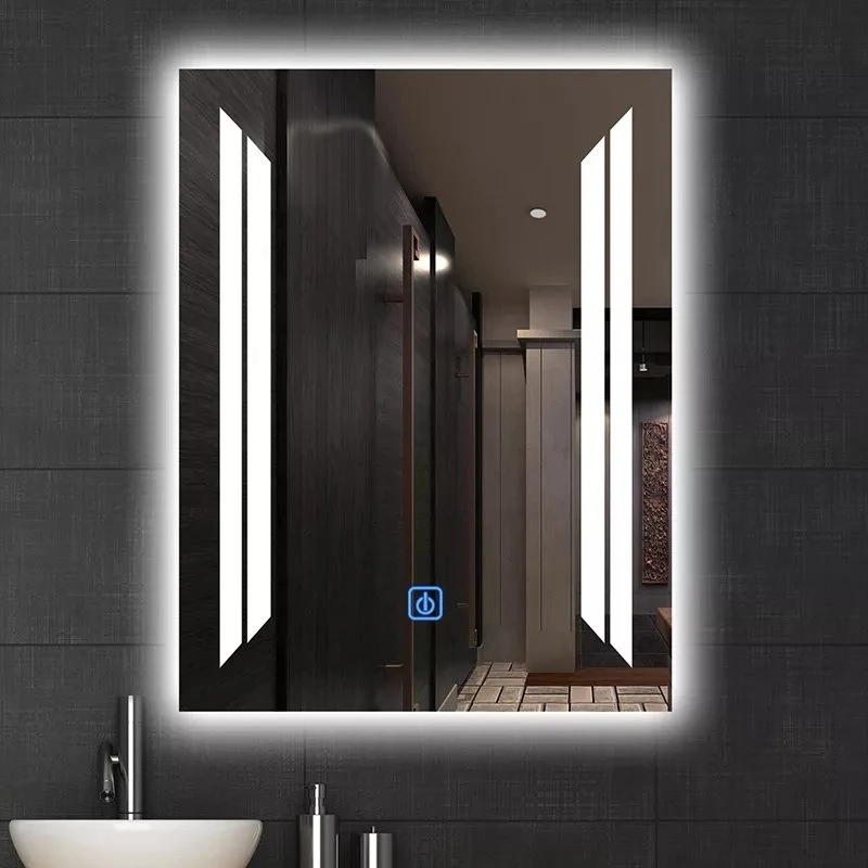 Cermin Bilik Mandi LED Hiasan Vanity Rendah MOQ Pintar Anti Kabut Skrin Sentuh Lampu Belakang Cermin Mandi Bercahaya dengan Lampu