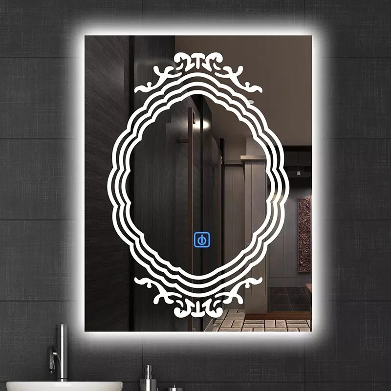 Cermin Bilik Mandi LED Hiasan Vanity Rendah MOQ Pintar Anti Kabut Skrin Sentuh Lampu Belakang Cermin Mandi Bercahaya dengan Lampu