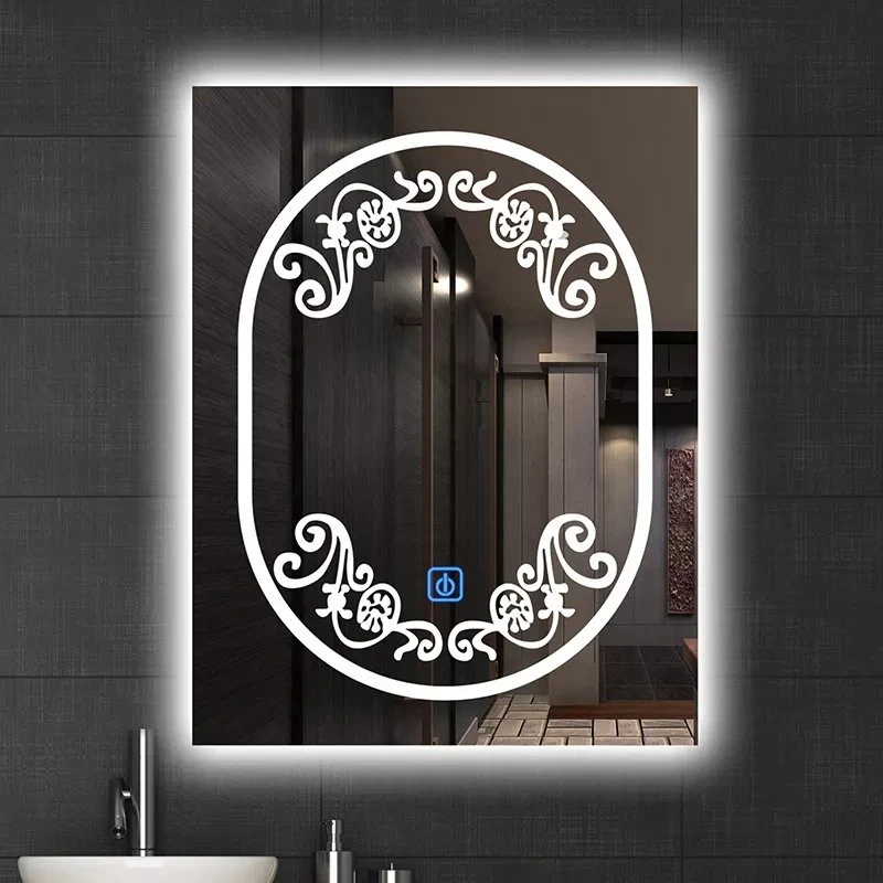 Cermin Bilik Mandi LED Hiasan Vanity Rendah MOQ Pintar Anti Kabut Skrin Sentuh Lampu Belakang Cermin Mandi Bercahaya dengan Lampu